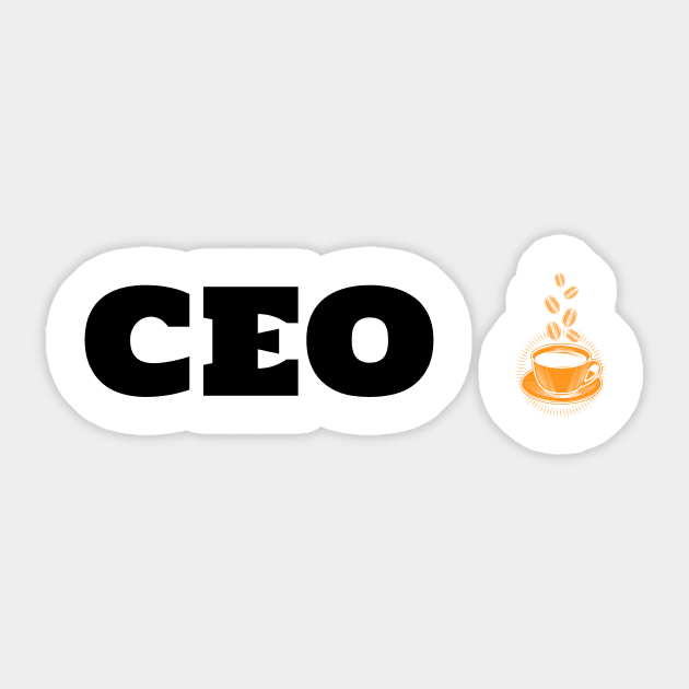 CEO & Coffee Sticker by ArtDesignDE